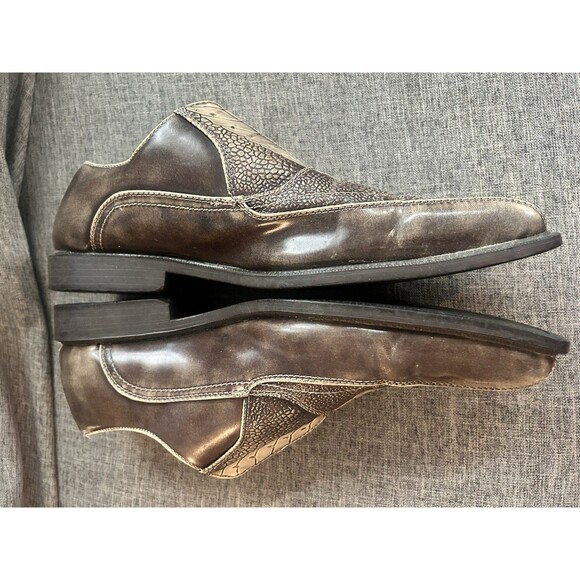 Lucio Ricci Italian Style Faux Croc Slip On Loafers Mens Size 11 Gold NO LACES main image 11